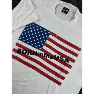 Vintage Born In The USA American Flag T Shirt Screen Stars USA XL